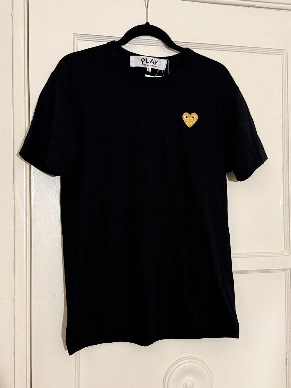 Comme des Garçons PLAY Gold Heart Logo T-Shirt Size L